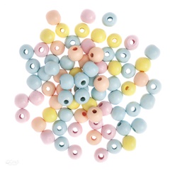 Drvene perle u boji 12 mm - 40 g