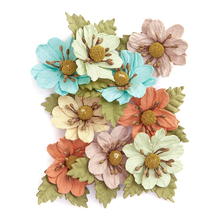 3D Cvjetovi od papira u boji / 9 dijelni set