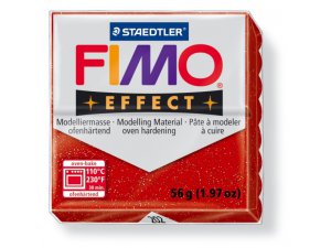 Fimo masa za modeliranje FIMO Effect termalno obradiva - 56 g - Svjetlucava crvena