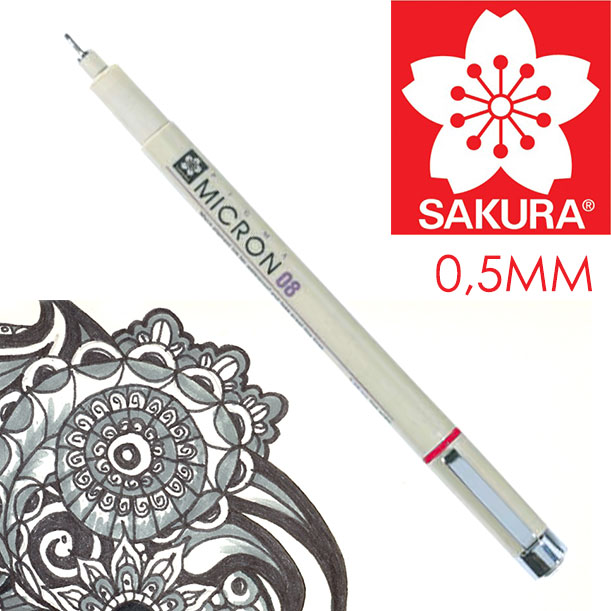 Tehnička olovka SAKURA Pigma Micron  BLACK 08 - 0.5 mm