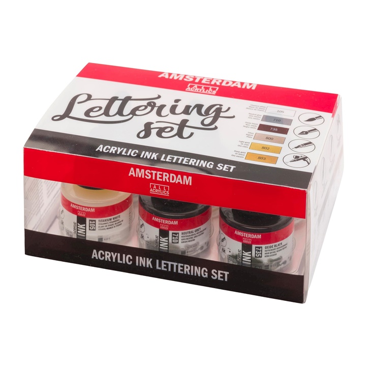 Akrilna tinta Amsterdam - ​​Lettering set - 6 x 30 ml
