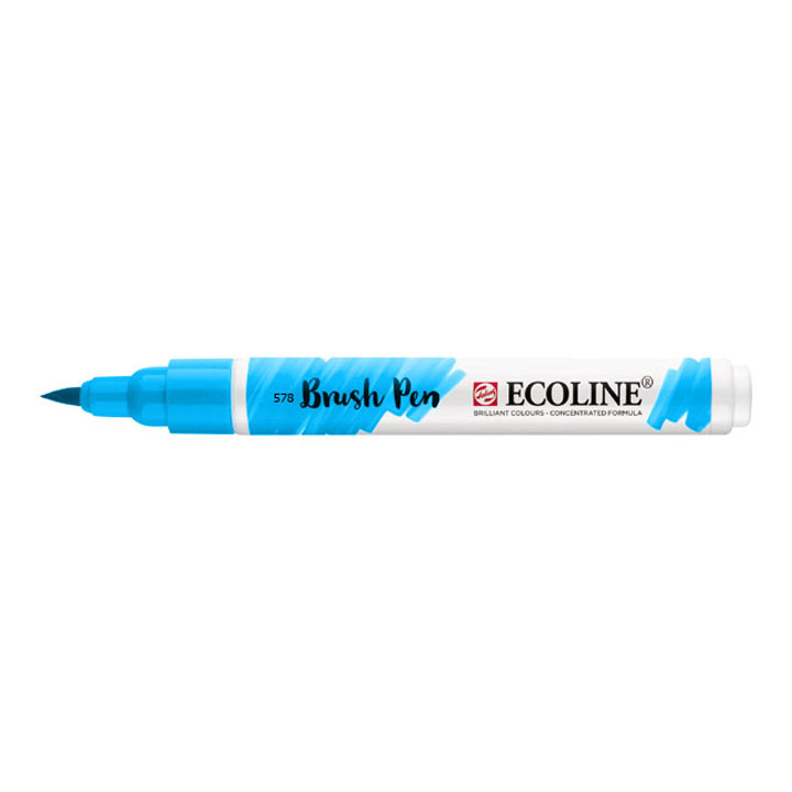 Akvarel marker Ecoline brush pen - Sky Blue Cyan 578