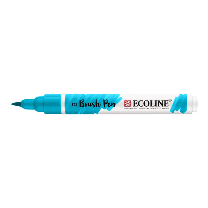 Akvarel marker Ecoline brush pen - Turqouoisse Blue 522