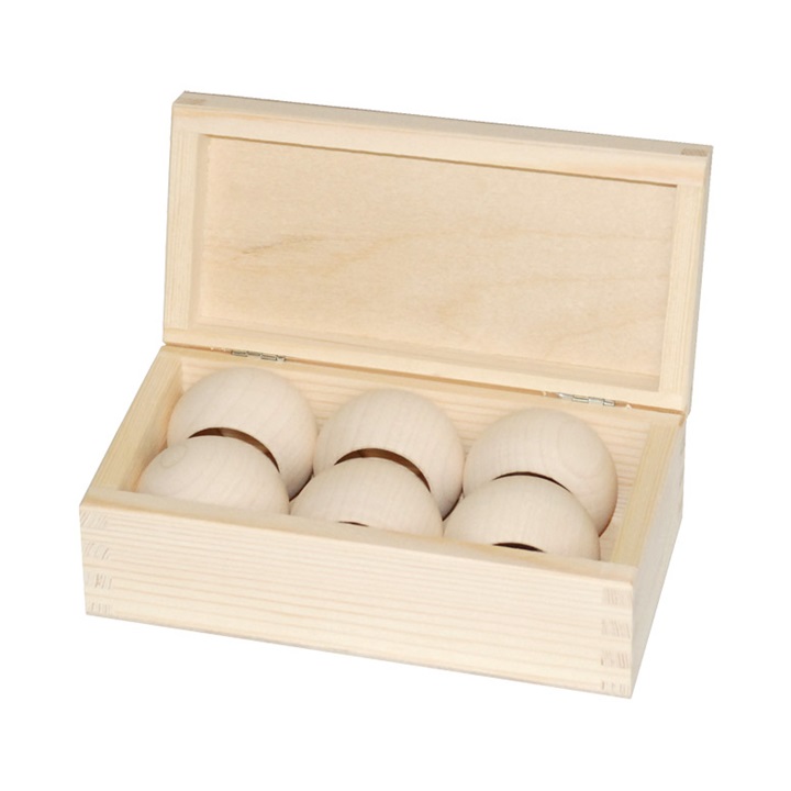 Drvena kutija sa 6 prstenova za salvete