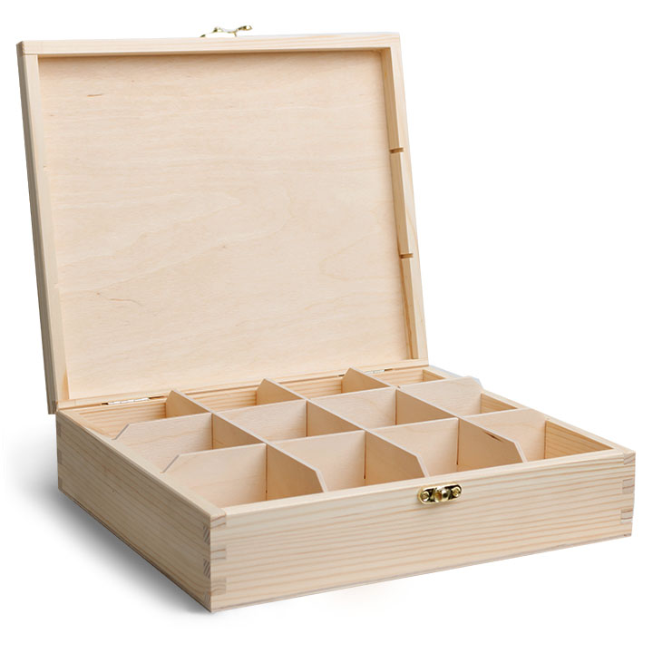 Drvena kutija za čaj - 12 pregrada