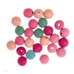 Drvene perle u boji spirale 15 mm - 25 kom