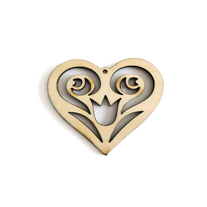 Drveni poluproizvod za proizvodnju nakita - ukrasno srce 2
