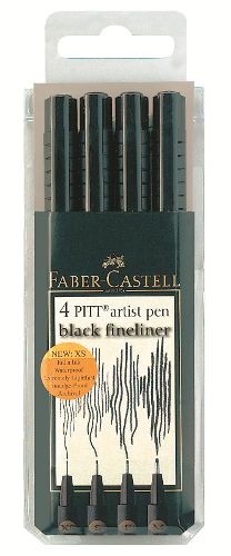 Flomasteri Art Pen PITT set 4 XS-S-F-M crna