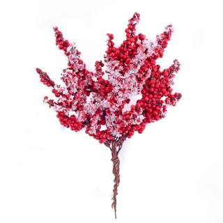 3D ukrasne grančice s malim crvenim bobicama