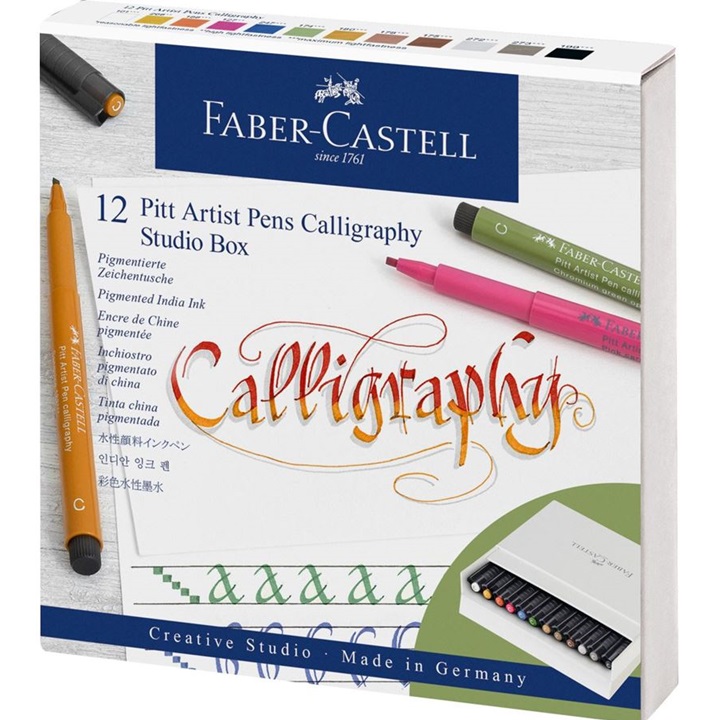 Kaligrafski flomasteri Faber-Castell Pitt - studio box 12 komada
