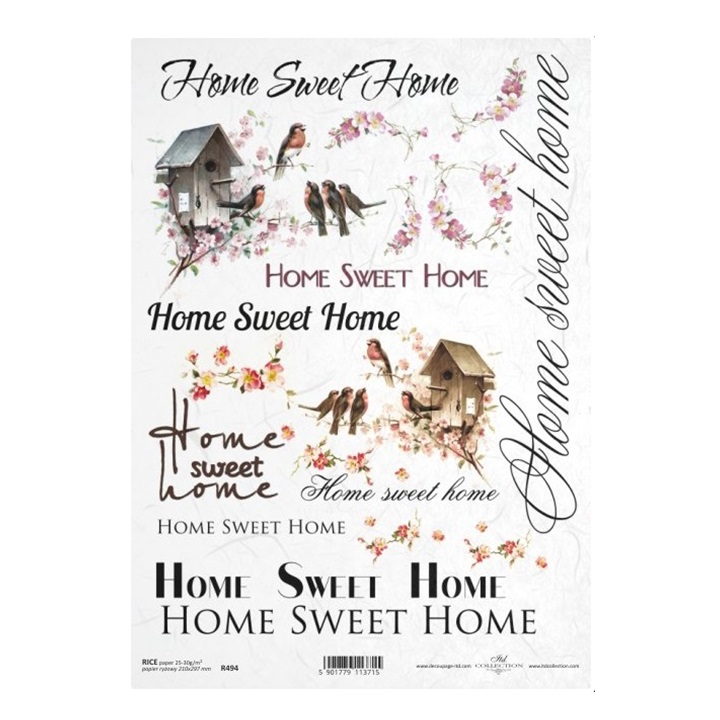 Rižin papir A4 ITD - Home Sweet Home