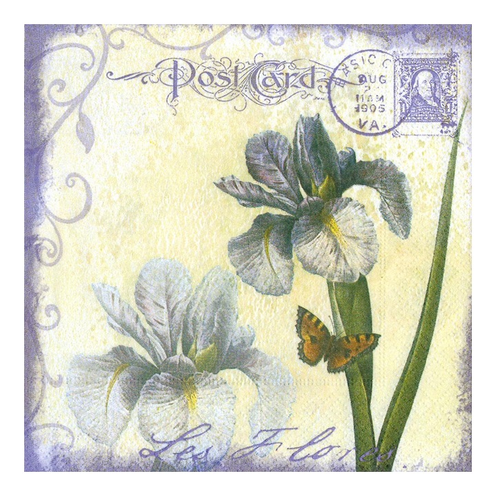 Salvete za dekupaž - Cvijet Iris - 1 komad