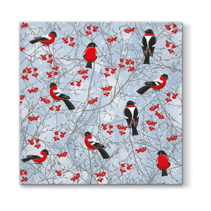 Salvete za dekupaž - Zimska ptica - 1 komad