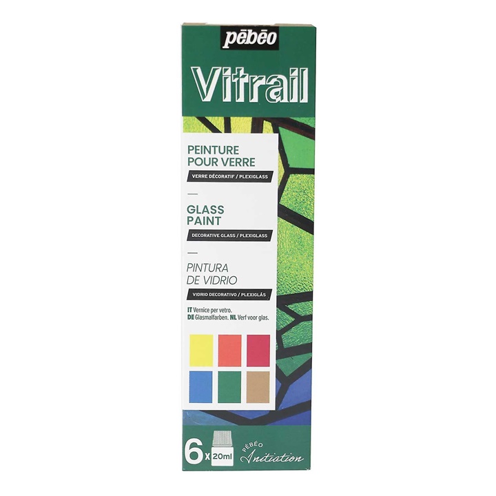 Set boja za staklo Pebeo Vitrail 6 x 20 ml 